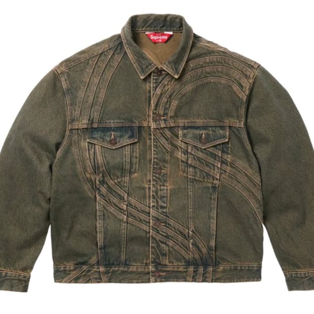 Supreme S logo denim trucker jacket