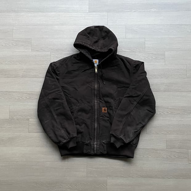 칼하트 j130 DKB 다크 브라운 액티브 자켓 샌드스톤