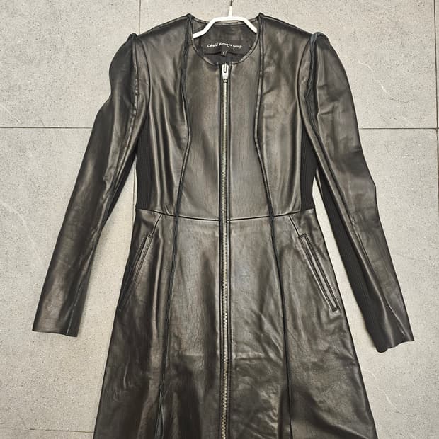 Obzee 오브제 양가죽  롱 코트 블랙 55(1)