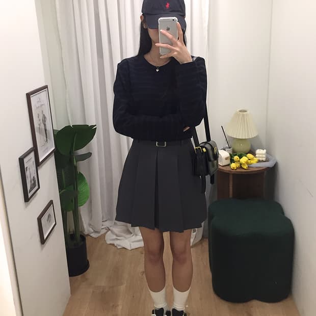 여성 유니클로 단가리 긴팔티셔츠