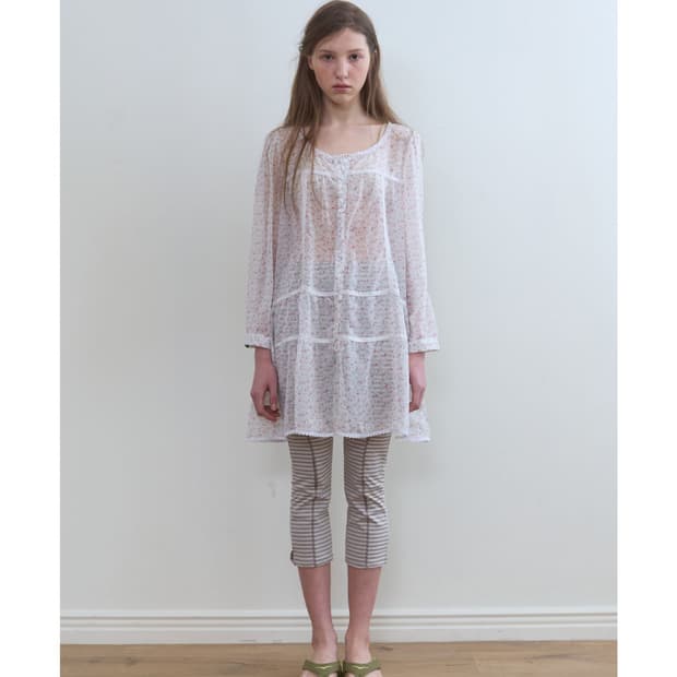 택O 노컨텐츠 원피스 sheer flower dress ivory