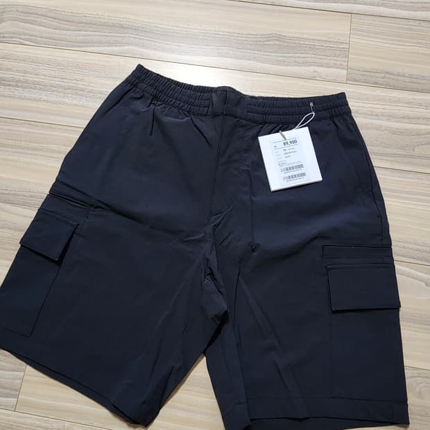 지오지아나일론우븐스판반바지쇼츠블랙