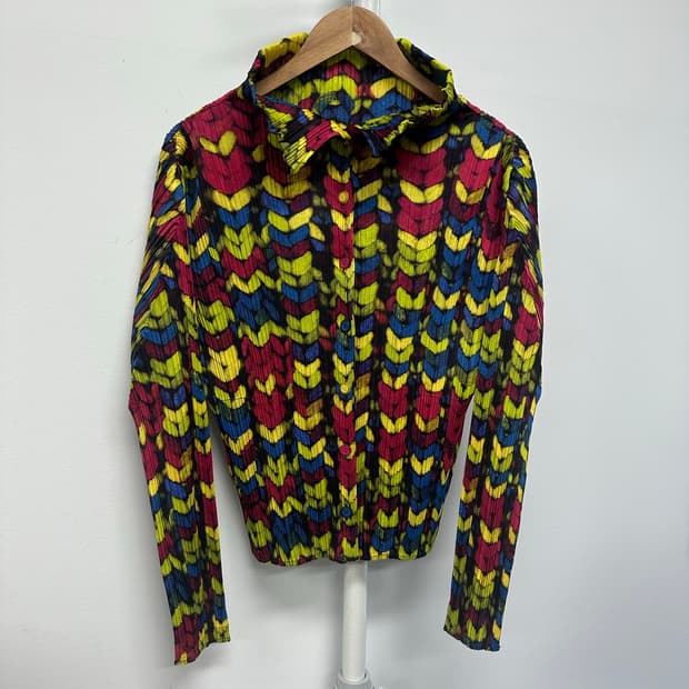 이세이미야케 플리츠츨리즈 패턴 디자인 레어 셔츠