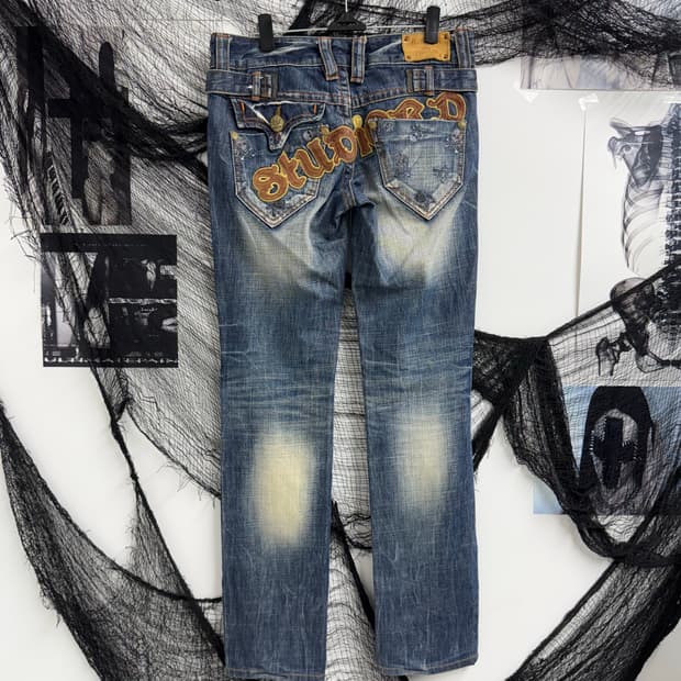 00s punk patch detailed jeans
