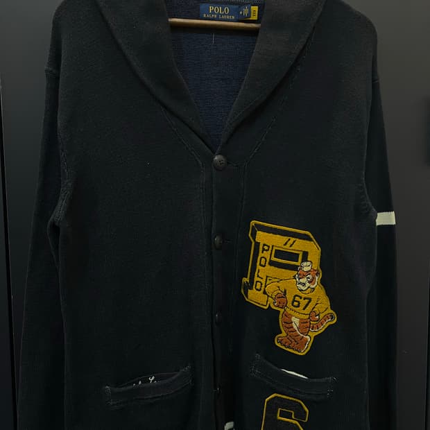 폴로 랄프로렌 타이거 패치 숄카라 니트 가디건