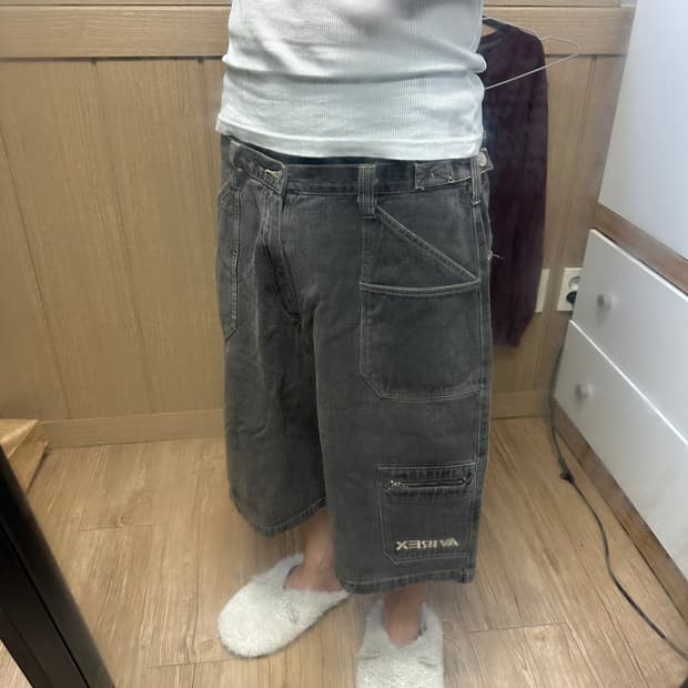 [38] 00s 아비렉스 빈티지 버뮤다 흑청 데님 반바지