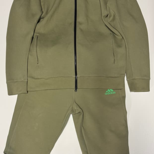 아디다스 ZEN 기능성 후드집업 트레이닝 세트 2XL 올리브카키