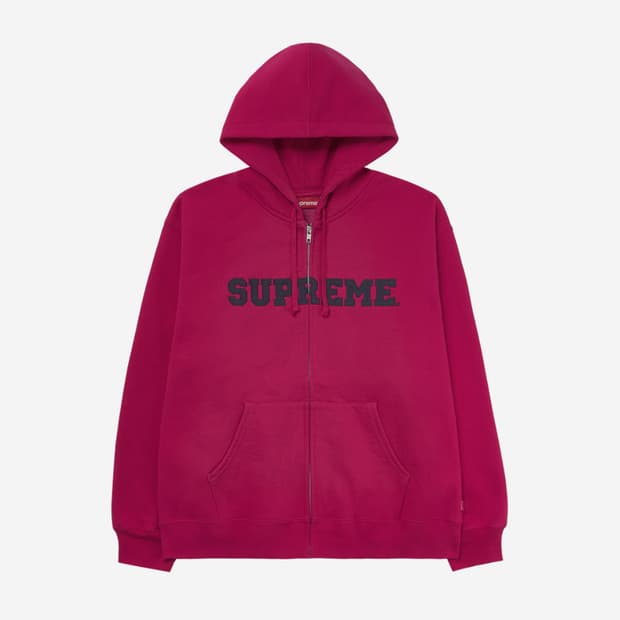 구해요) 슈프림 컬리지에이트 후드집업 푸시아 