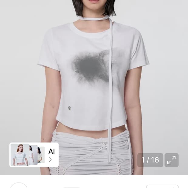 Vanish Tie Scarf T-Shirt (FL-114_White)