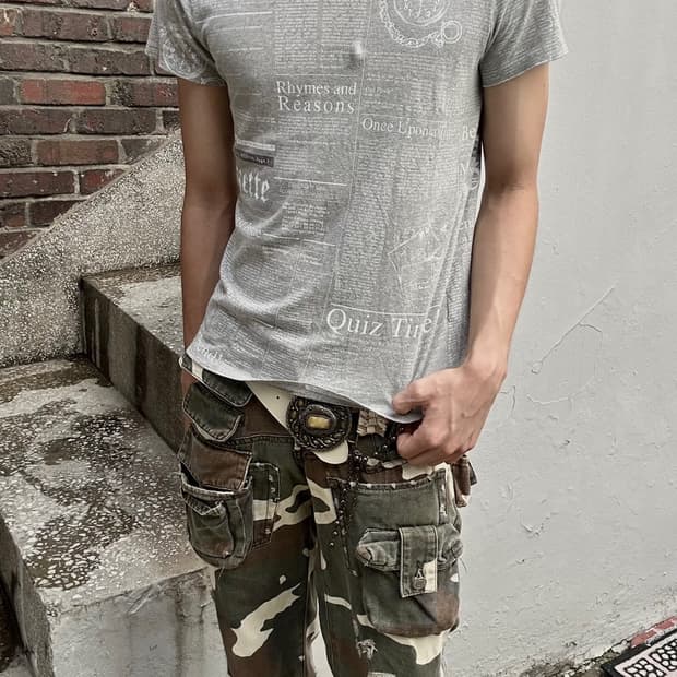 *rare* 빈티지 존갈리아노 레터링 프린팅 그레이 티셔츠