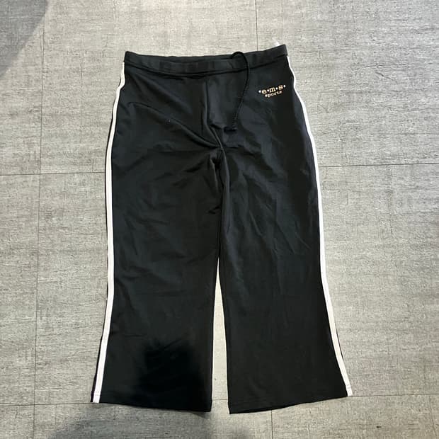 일본빈티지 Ems 핀터깔y2k 긱시크 져지 카프리팬츠