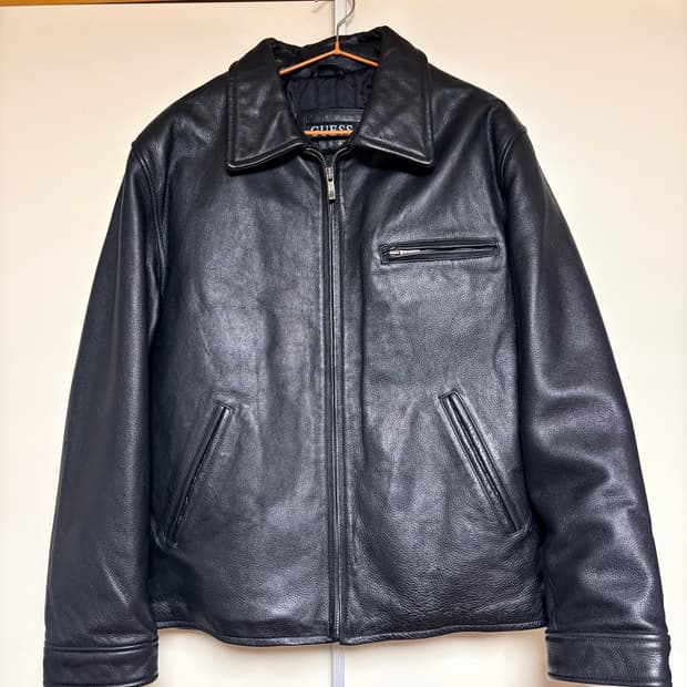 게스 빈티지 소가죽 레더자켓 M 100-105