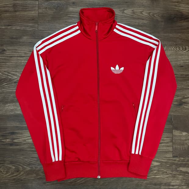 아디다스 파이어버드 트랙탑 져지 빨흰 레드