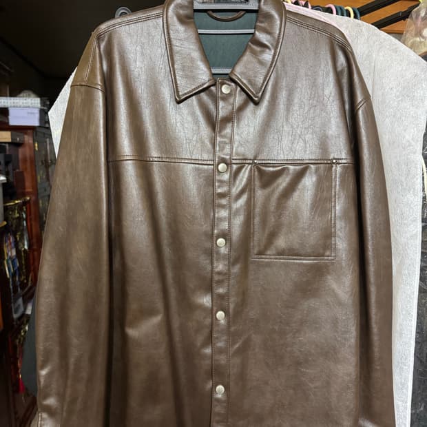 자라 브라운 레더 자켓 XL