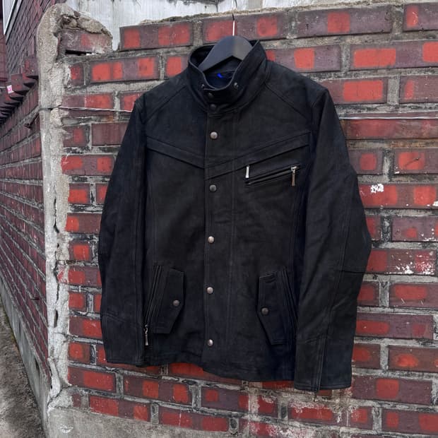 Michel Klein 스웨이드 가죽 라이더자켓