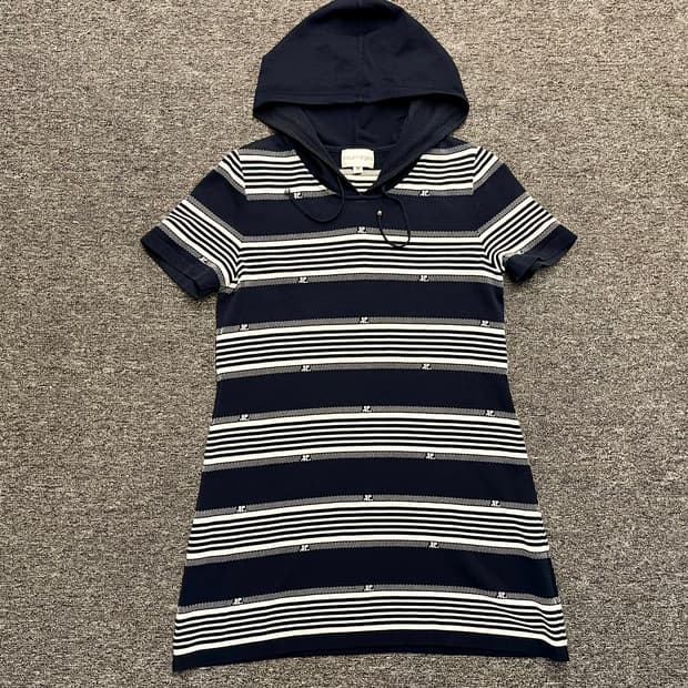 [44~55] courreges 꾸레쥬 후드 반팔 원피스 38 