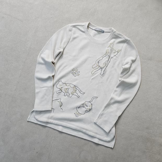 90 YESSE 여성 라운드 긴팔티 0407Y