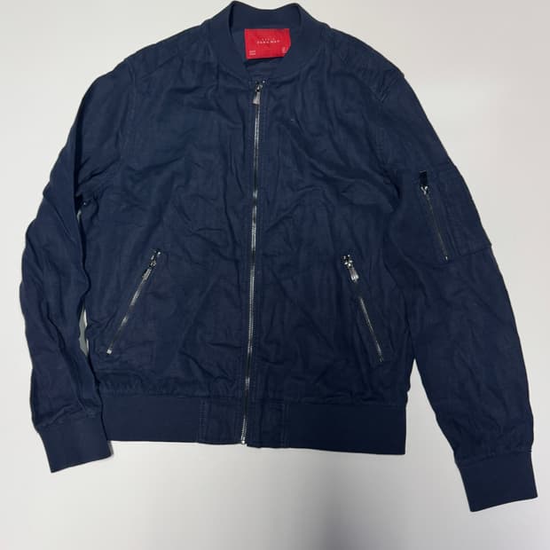 자라 ZaRa 블루종 봄버 자켓 L 네이비