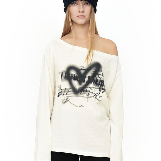 세릭 cerric heart boat neck top 오프숄더 탑