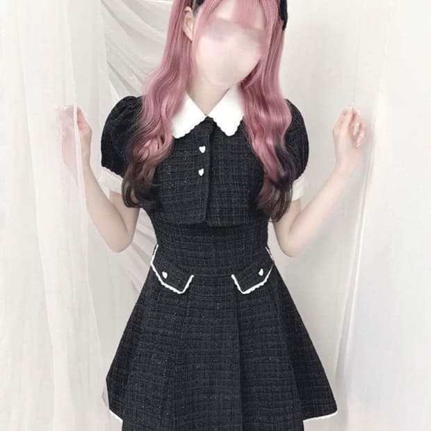 미셸마카롱 허니뮤 트위드 원피스 백리본 양지뢰 스나계 양산형 지뢰계 일브