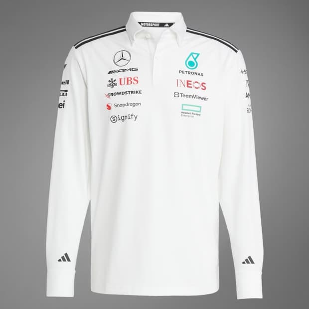 아디다스 메르세데스 AMG 페트로나스 F1 긴팔 폴로 셔츠 L