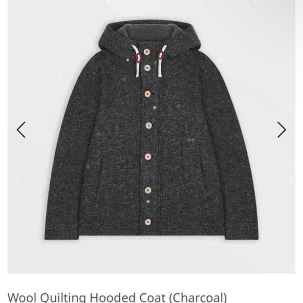 사파리스팟 울 퀄팅 후디드 코트