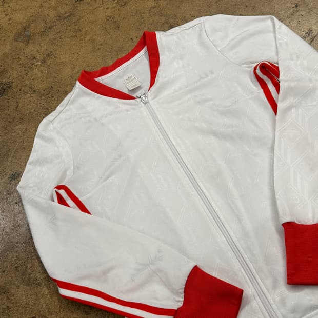 아디다스 미시엘리엇 화이트 오렌지 슬림핏 져지 트랙탑 