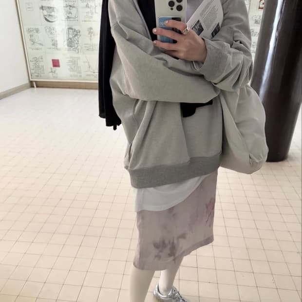 낫띵에브리띵 SOFT SWEATSHIRT IN MELANGE GREY