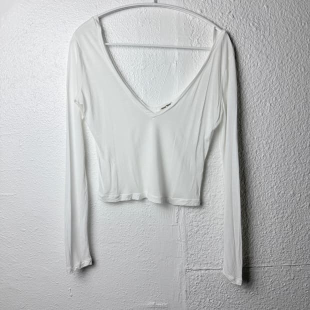 miumiu deep V-neck longsleeve