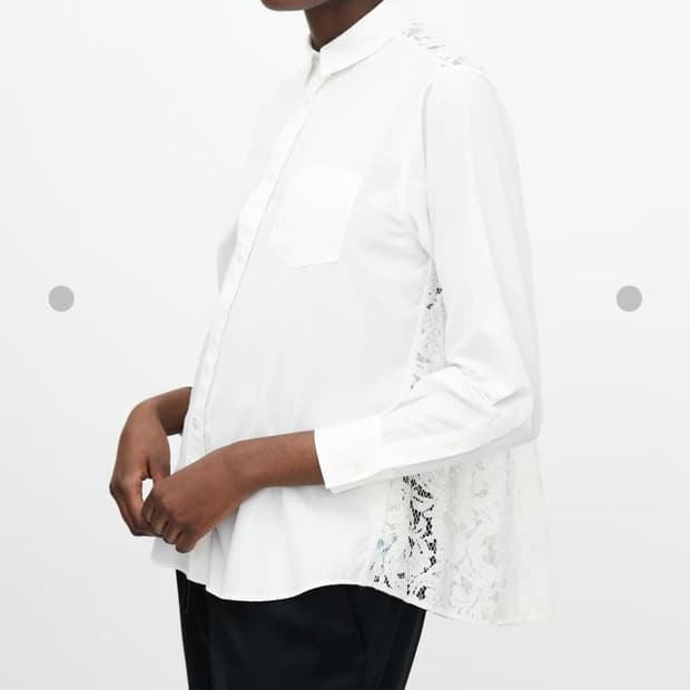 정품 사카이 레이스 셔츠