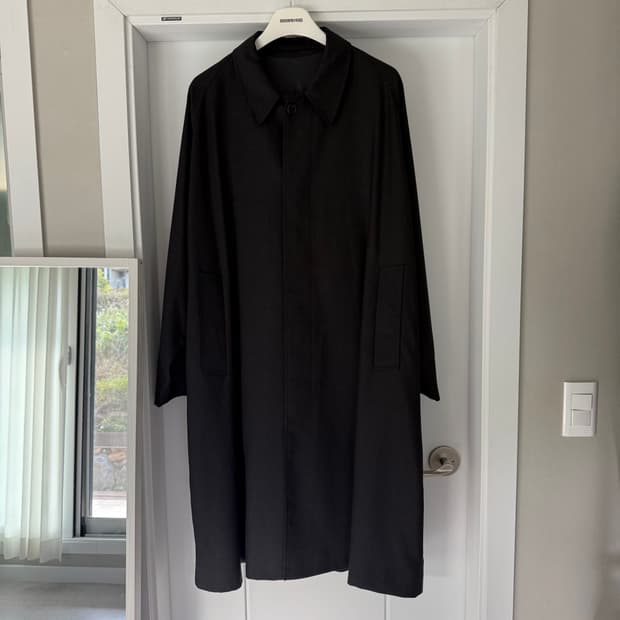 브라운야드 울 발마칸 코트 차콜 