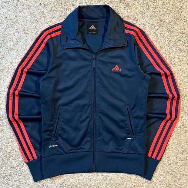 아디다스 ADIDAS 삼각로고 트랙탑 져지 네이비 핑크