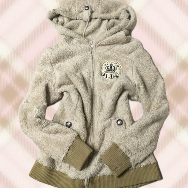 리즈리사 리즈리사돌 라떼 후드집업 후리스 갸루 히메 러블리 로걀 후드