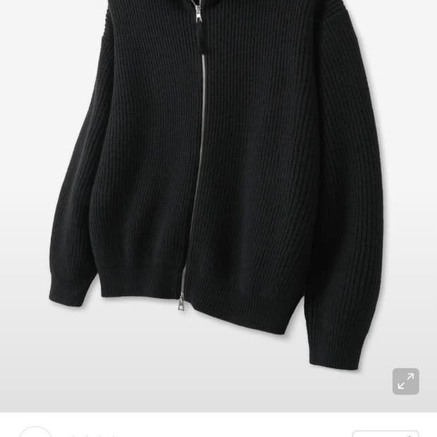 [티앤지티] 세미오버핏 풀 집업 니트 블랙 95사이즈