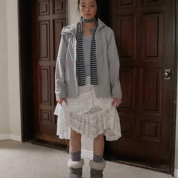 노컨텐츠 레이스 셔링 스커트