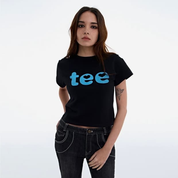미니멀 페어 반팔 크롭티 heart tee black