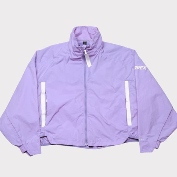 [여성 M] 아디다스 퍼플 테렉스 마이쉘터 크롭 바람막이 자켓