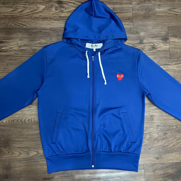 꼼데가르송 레드와펜 블루 후드집업