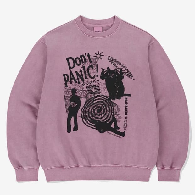 마하그리드 핑크 피그먼트 스웻셔츠 M