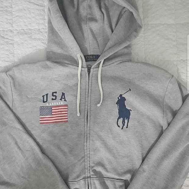 폴로 빅포니 성조기 후드집업 