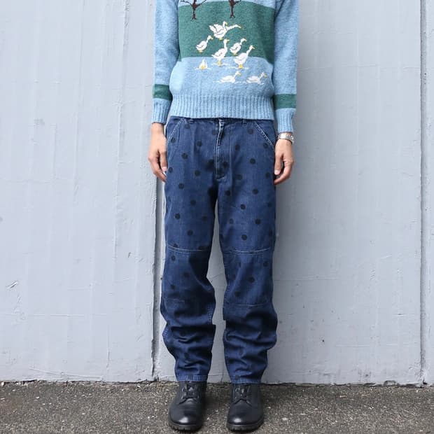 Comme des Garçons SHIRT 도트 패턴 데님 팬츠