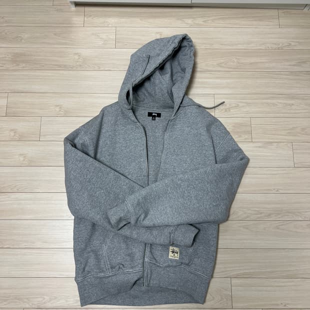 스투시 회색 후드집업