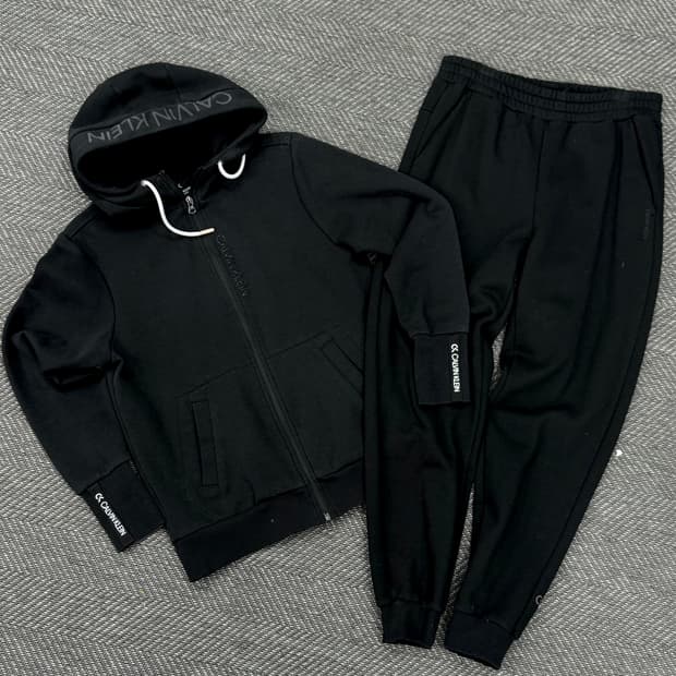 캘빈클라인 CK 블랙 후드집업 트레이닝복 셋업