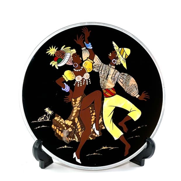 브라질 빈티지 삼바 커플 버터플라이윙 모자이크 아트 액자