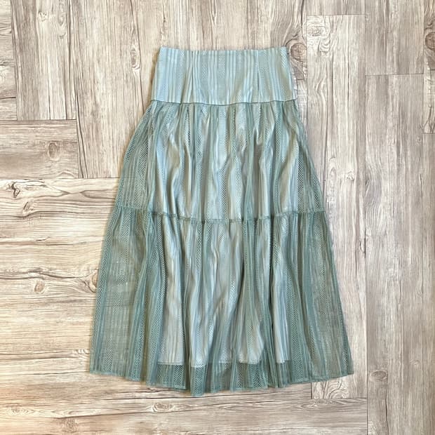 Rirandture 레이어드 민트 롱스커트