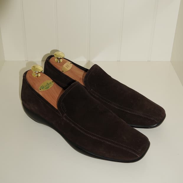 프라다 브라운 스웨이드 로퍼