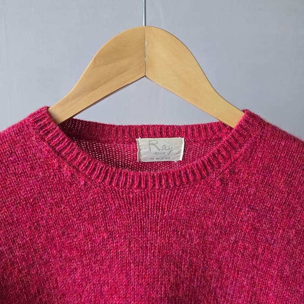 Ray BEAMS 울100% 멀티컬러 쉐기독 텍스처 니트