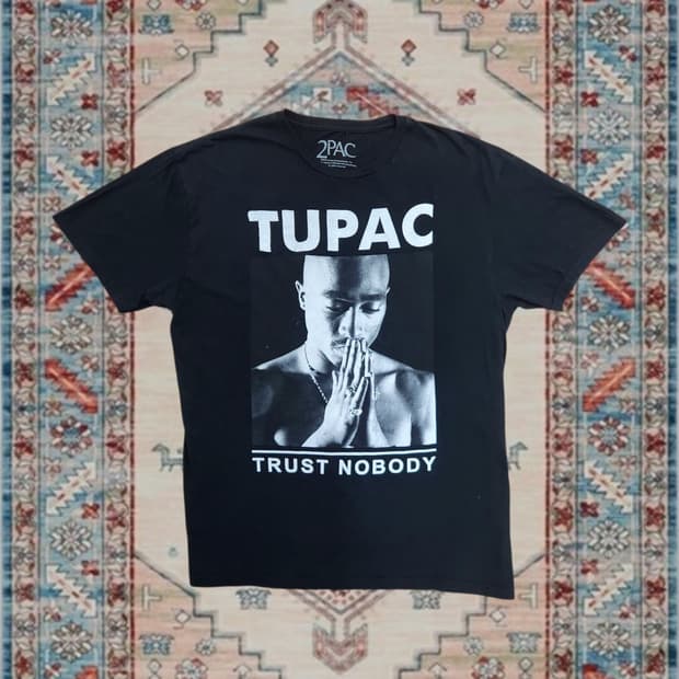 2PAC Trust nobody 빈티지 그래픽 티셔츠 (L)