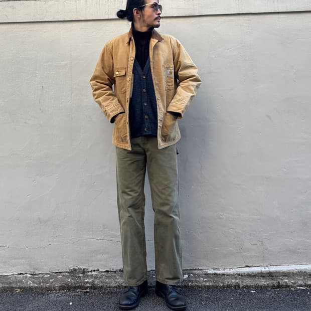 올드 칼하트 덕캔버스 싱글니 카펜터