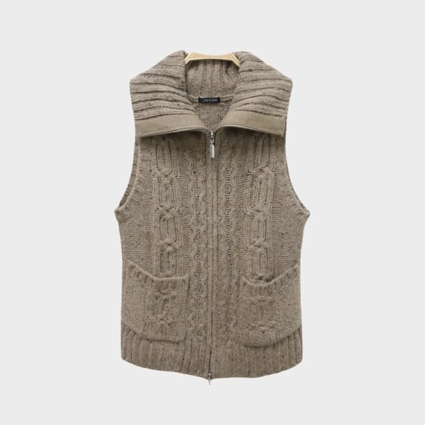 PAS A PAS 꽈배기 니트 베스트 집업 63282